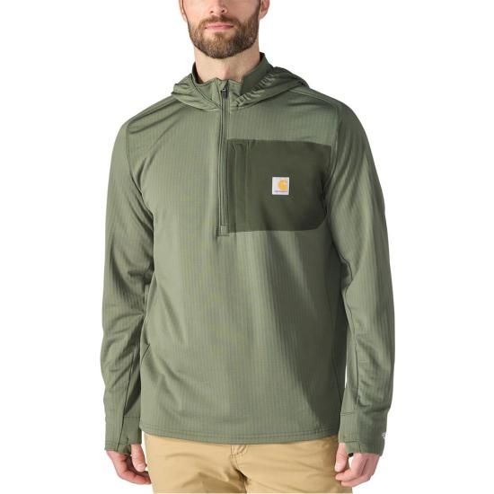 Men's Force Ironwood Relaxed Half Zip Hoodie - Dusty Olive