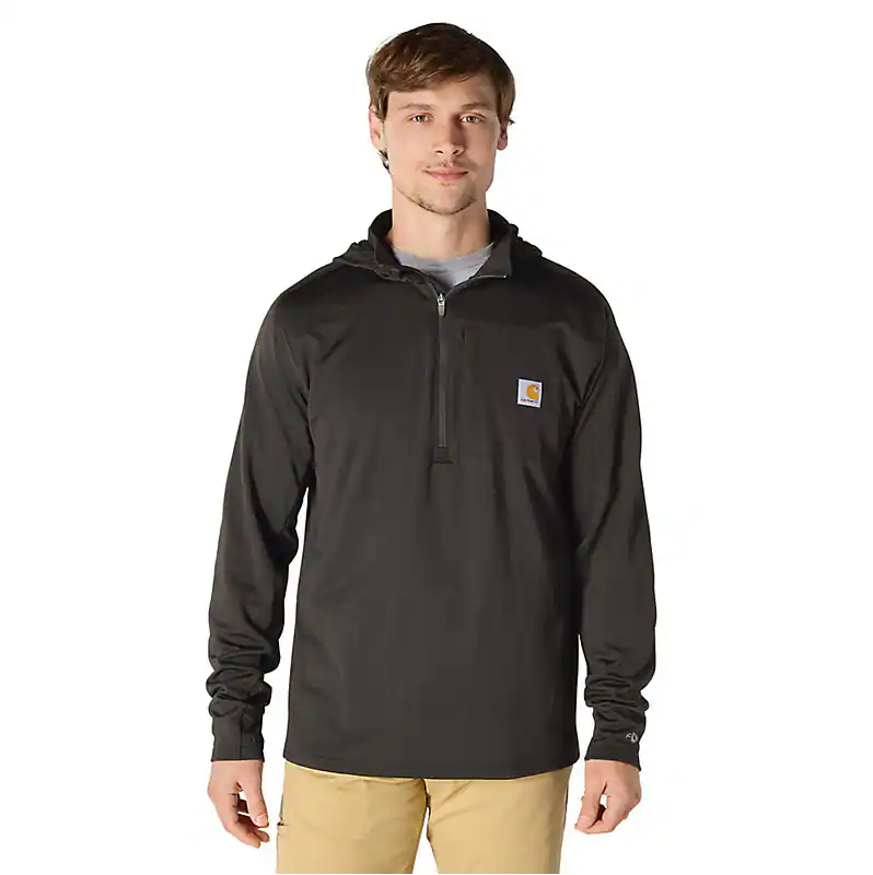 Men's Force Ironwood Relaxed Half Zip Hoodie - Black