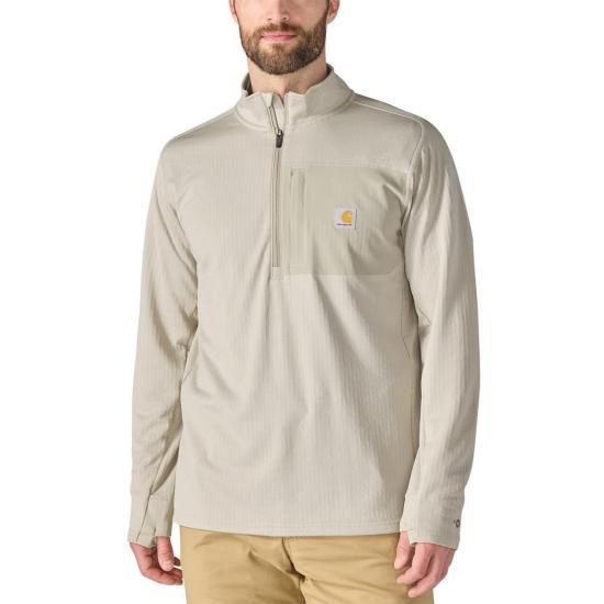Force Ironwood Relaxed Fit Mock Neck Half-Zip Fleece-Lined Shirt - Cobblestone