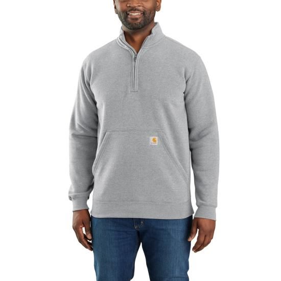 Marquette Quarter-Zip Mock-Neck Sweatshirt - Heather Gray