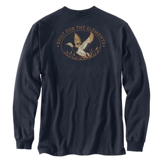 Men's Irvine Duck Badge Long Sleeve T-Shirt - Navy