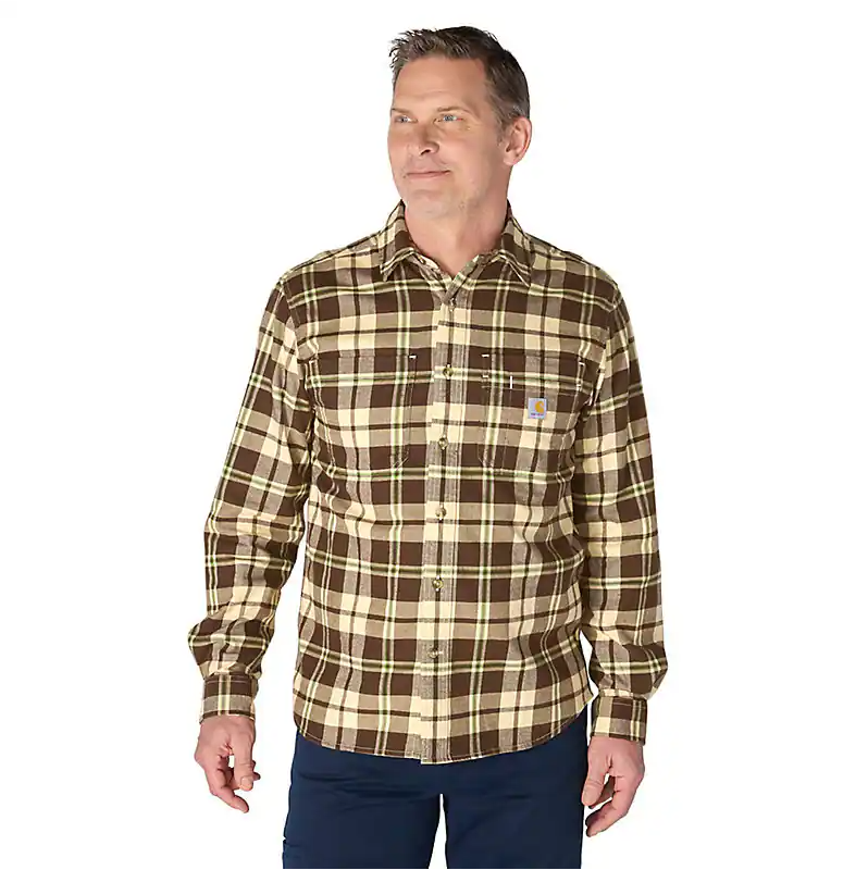 Fort Loose Long Sleeve Plaid Shirt - Dark Cloves