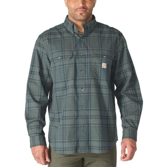 Fort Loose Long Sleeve Plaid Shirt - Navy/Deep Smoke Blue