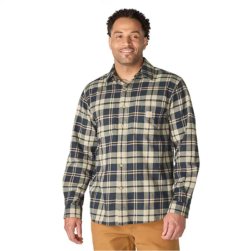 Hamilton Relaxed Long Sleeve Plaid Shirt - Navy