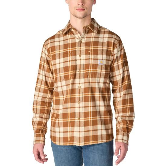 Hamilton Relaxed Long Sleeve Plaid Shirt - Carhartt Brown