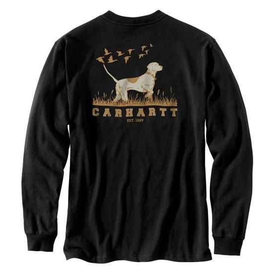 Men's Irvine Relaxed Pointer Long Sleeve T-Shirt - Black