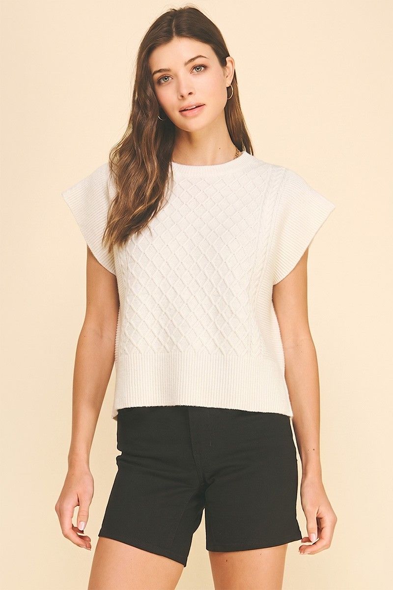 Autumn Harvest Cable Knit Sweater - Ivory