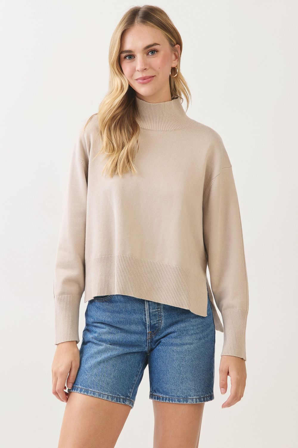 Harvest Haven Turtleneck Sweater - Light Khaki