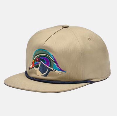 Wood Duck Flat Brim Rope Hat - Khaki