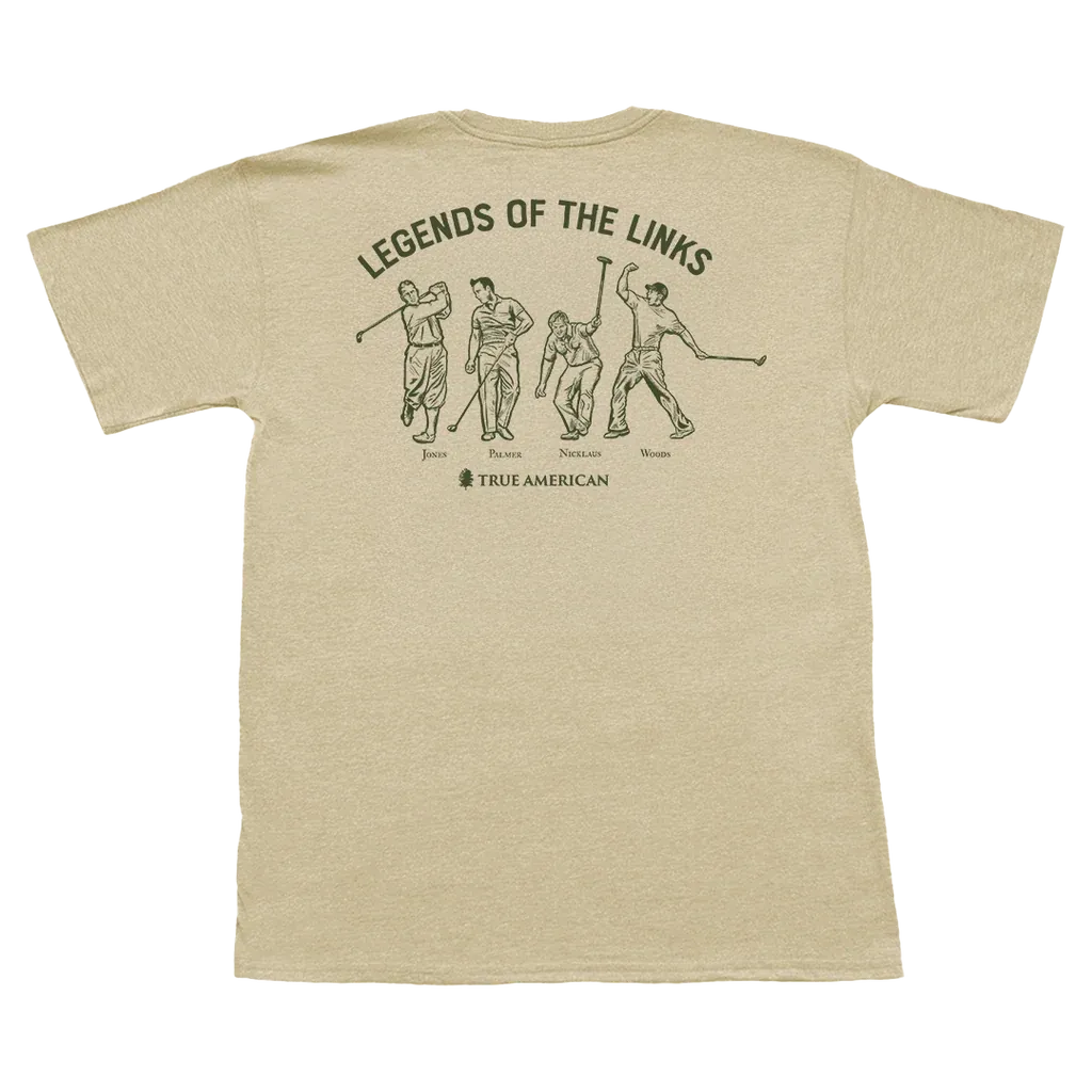 True American Legends of the Links Short Sleeve Pocket Tee - Weathered Gold