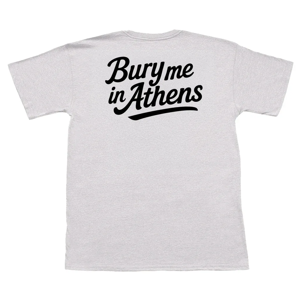 Bury Me in Athens Long Sleeve Pocket Tee - Light Grey