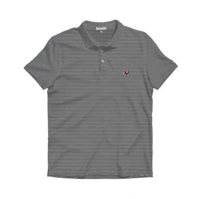 UGA Block G Heathered Knockout Performance Polo - Charcoal &amp; White