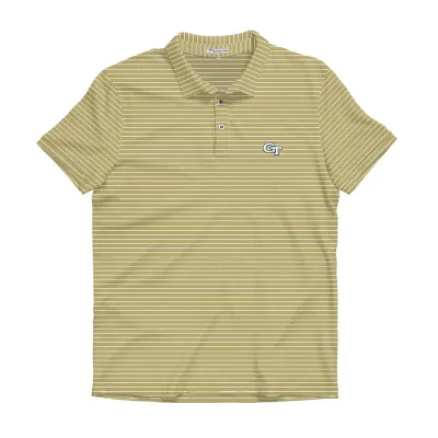 Georgia Tech Magnolia Cotton Lyocell Polo - Old Gold &amp; White