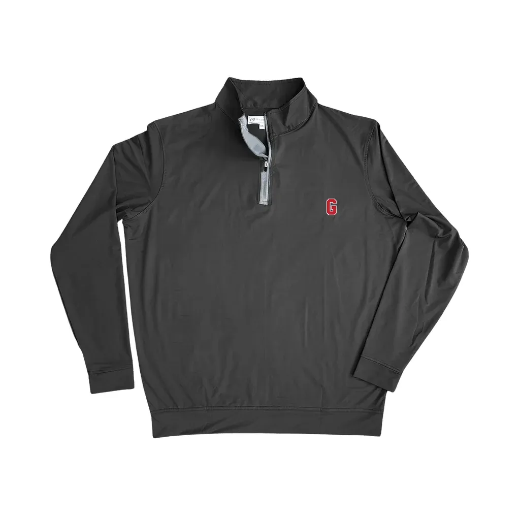 UGA Block G Gaura Cotton Lyocell 1/4 Zip Pullover - Black &amp; Red