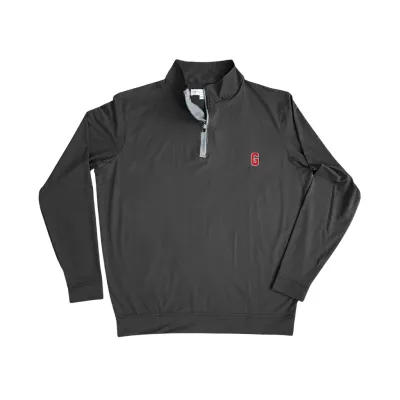 UGA Block G Gaura Cotton Lyocell 1/4 Zip Pullover - Black &amp; Red
