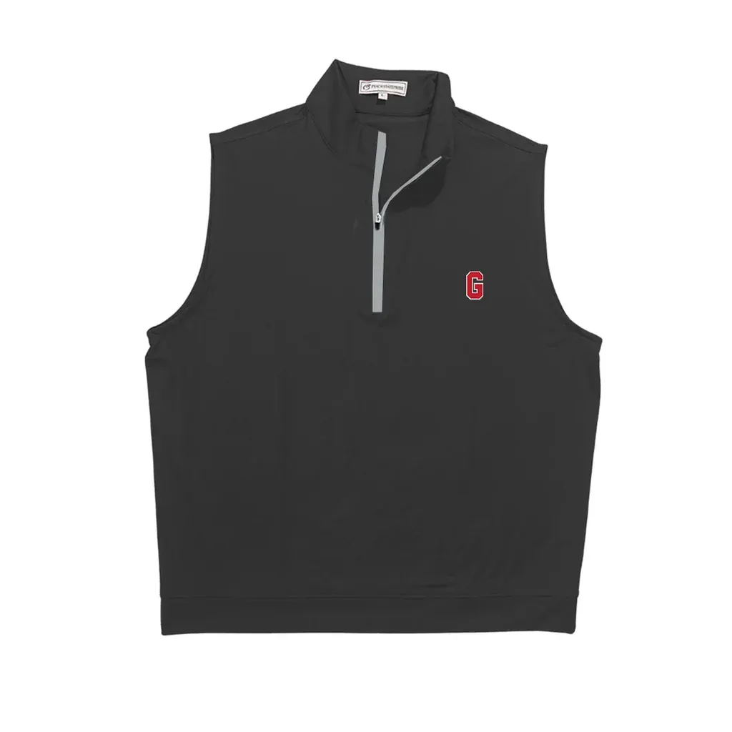 UGA Block G 1/4 Zip Performance Vest - Black