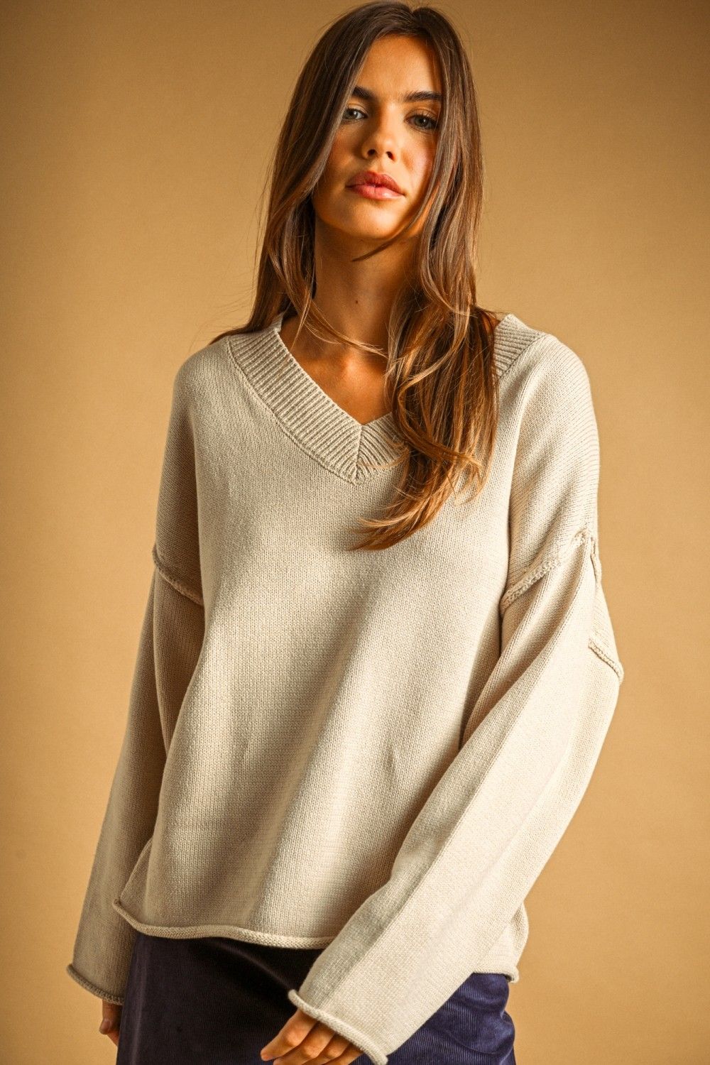 You Should Know Oversized Sweater - Tan