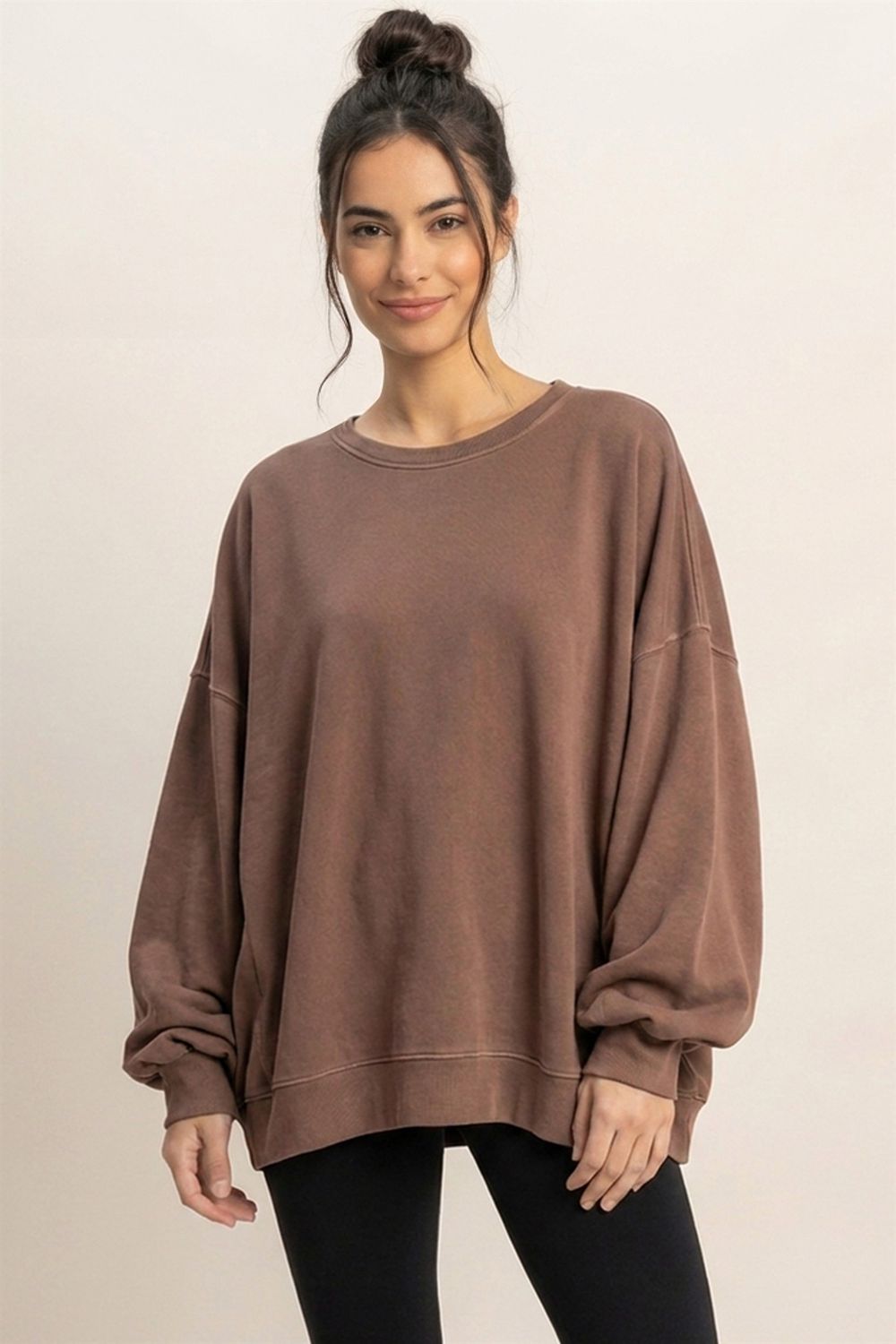 Extra Work Oversized Sweatshirt - Dark Brown