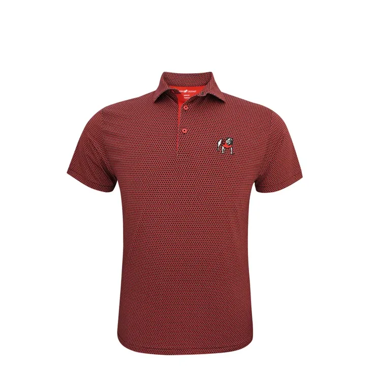 Georgia Standing Bulldog Interlink Polo - Black &amp; Red