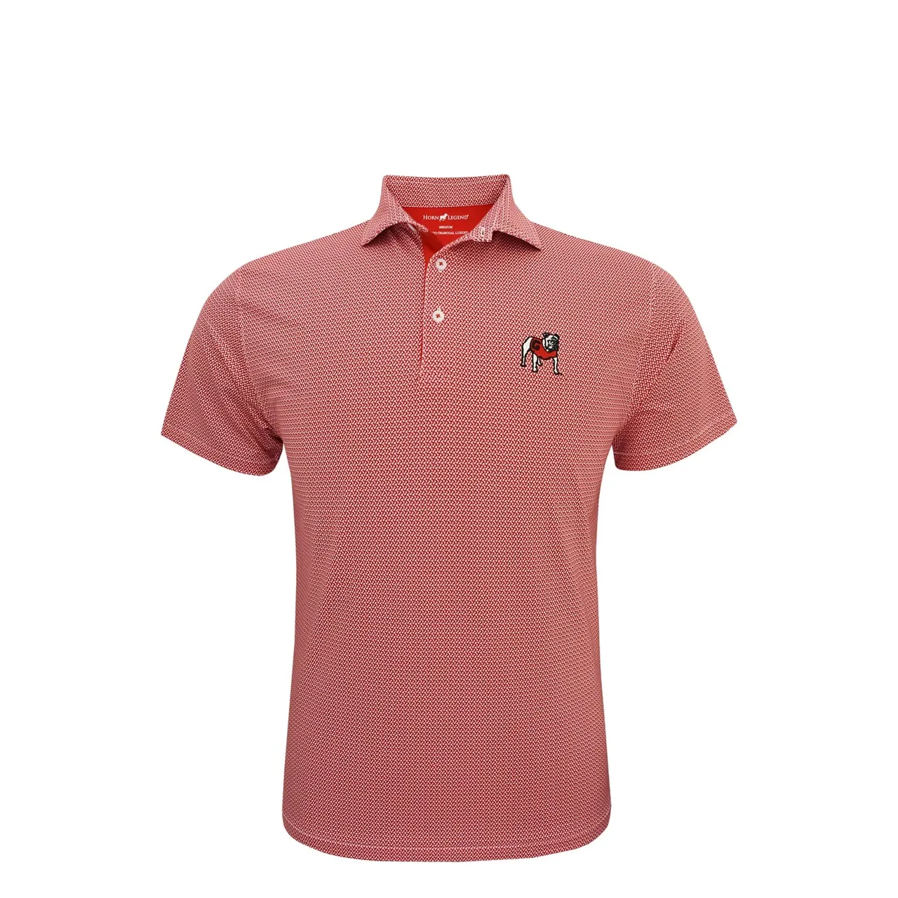 Georgia Standing Bulldog Ripple Polo - Red Georgia Standing Bulldog Ripple Polo - Red