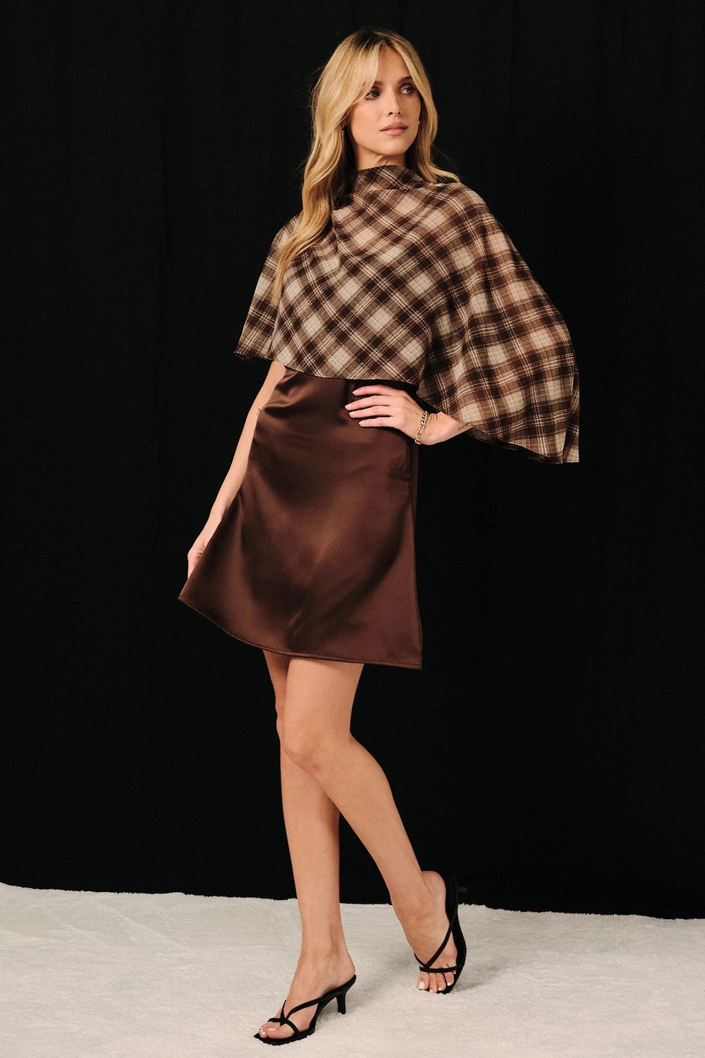 Afternoon Outing Shaw Detail Mini Dress - Coco