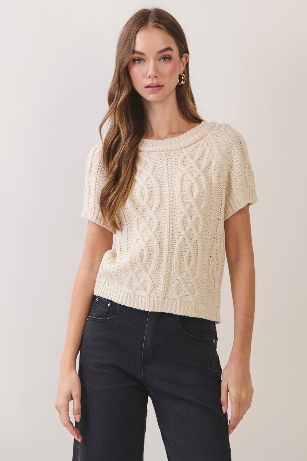 The Plans Short Sleeve Knit Top - White