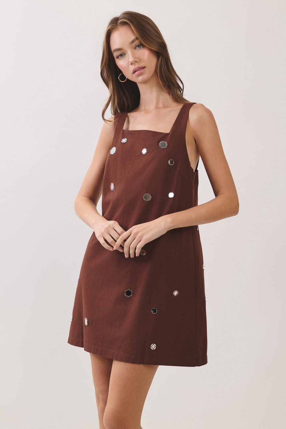 Know Me Best Sleeveless Mini Dress - Chocolate