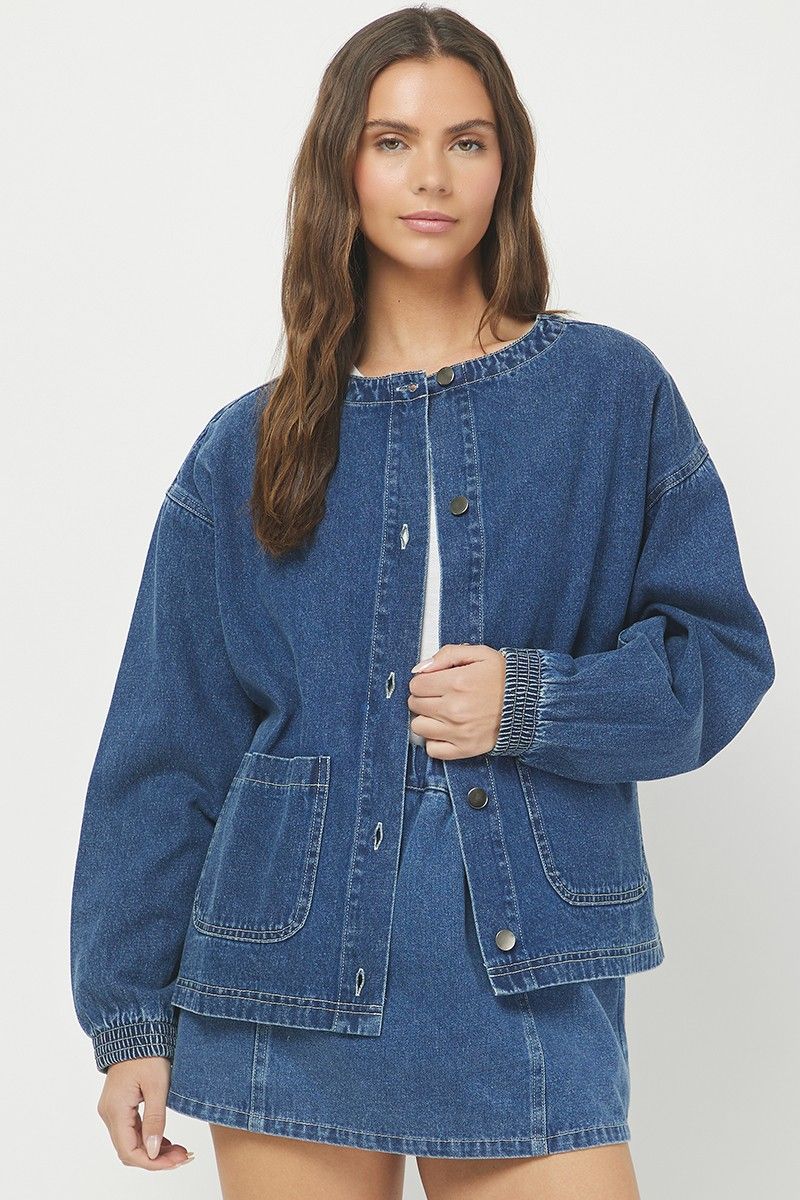Whispering Washed Denim Skort - Indigo