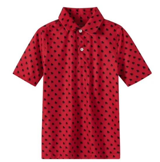 Bulldog Georgia Outline Polo - Red/Black