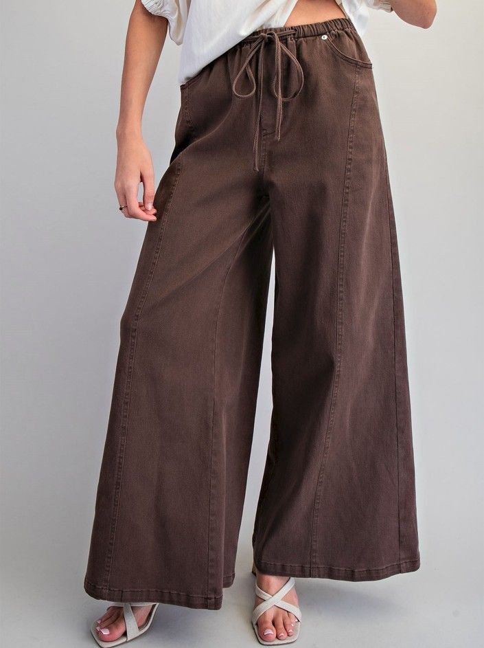 Logical Wide Leg Pants - Brown