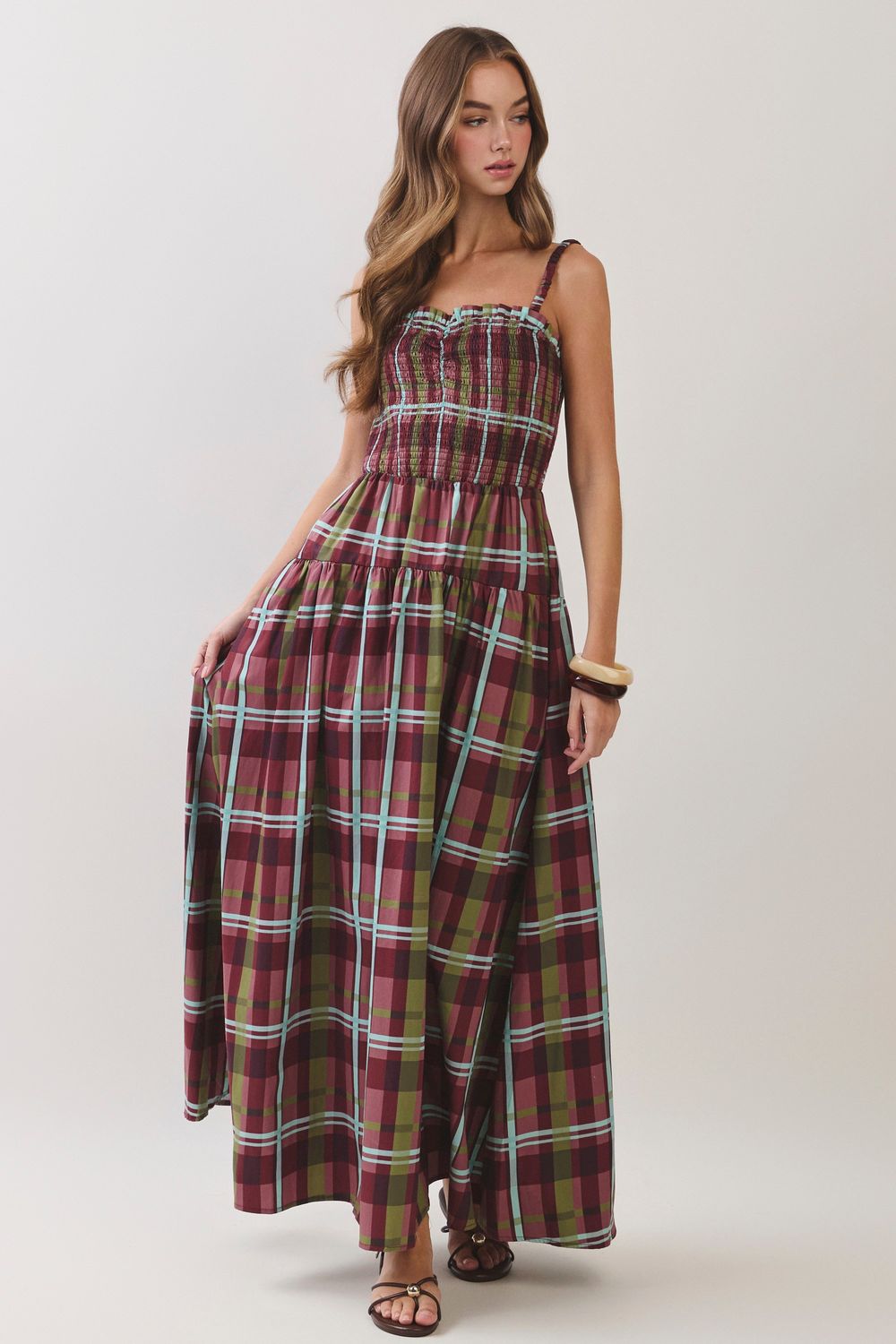 Most Loved Sleeveless Midi Dress - Burgundy