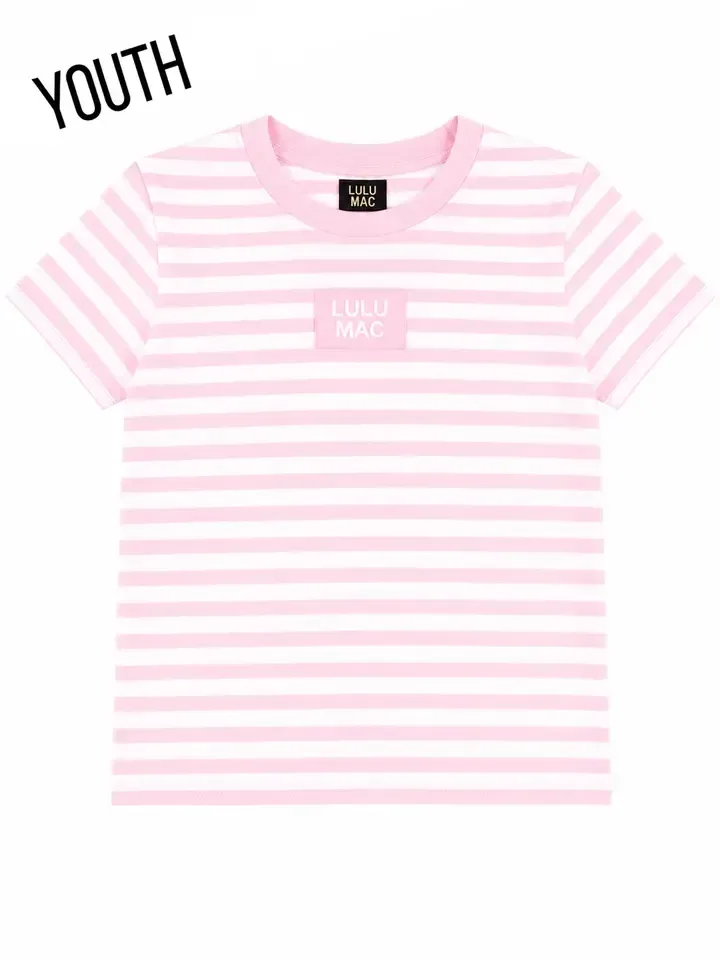 Lulu Mac Youth Monochrome Patch Baby Doll Top - Light Pink
