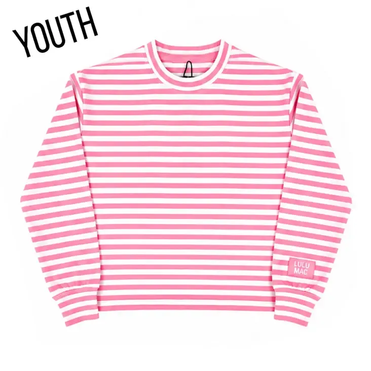 Lulu Mac Youth Monochrome Patch Long Sleeve Top - Neon Pink