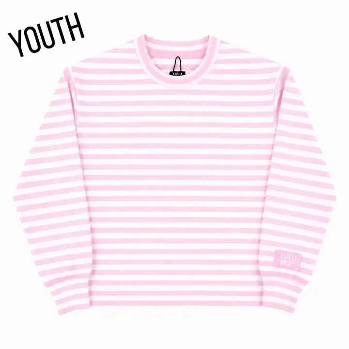 Lulu Mac Youth Monochrome Patch Long Sleeve Top - Light Pink