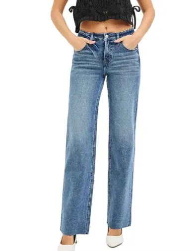 The Audrey Mid-Rise Straight Jeans - Medium
