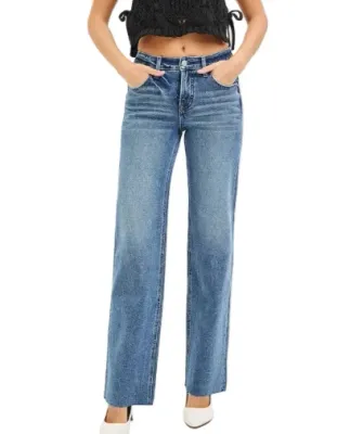 The Audrey Mid-Rise Straight Jeans - Medium