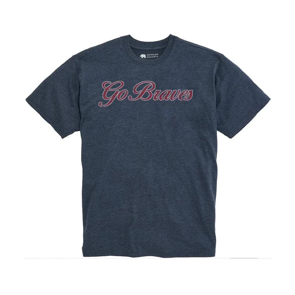 Braves Script Vintage Wash Short Sleeve Tee - Classic Navy