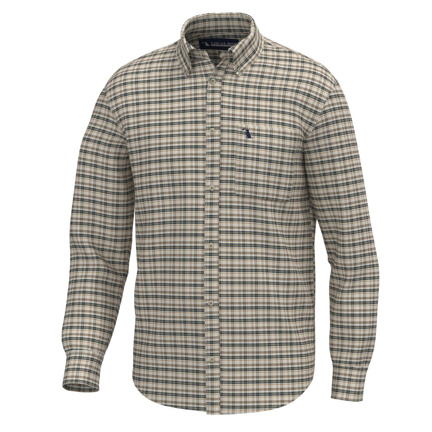 Scott Dress Shirt - Sand/Rust/Navy