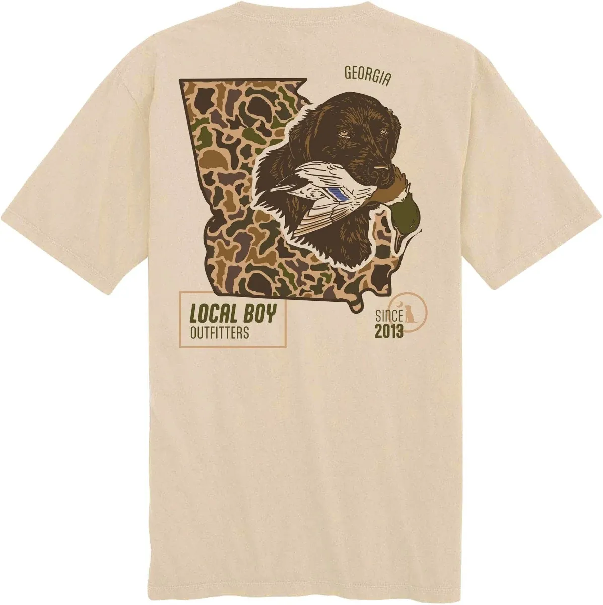 Old School Retrieve State Short Sleeve Tee - Latte