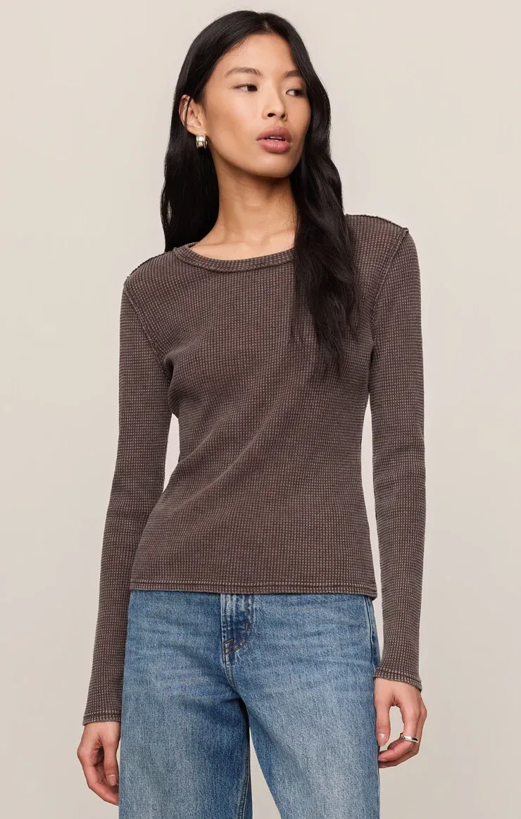 Arlet Mini Long Sleeve Thermal Top - Dark Chocolate