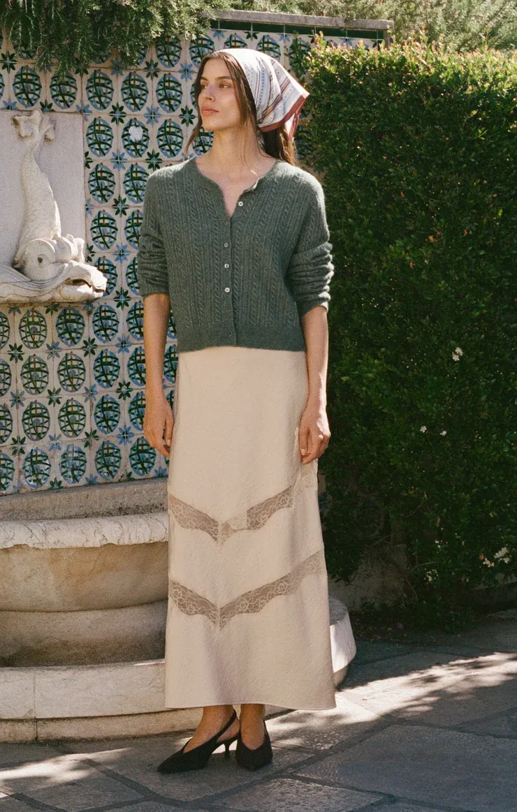 Medina Pointelle Cardigan  - Monstera