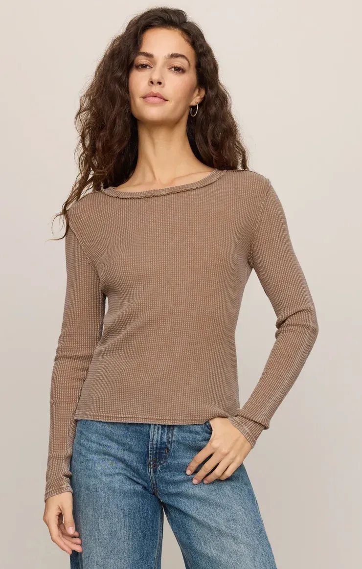 Arlet Mini Long Sleeve Thermal Top - Saddle Suede