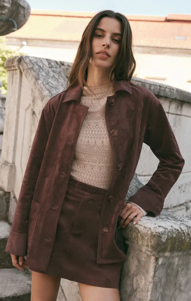 Decker Suede Chore Coat - Dark Chocolate