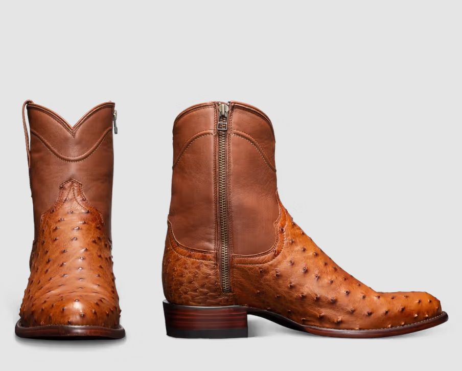 The Dean Boots - Pecan Ostrich