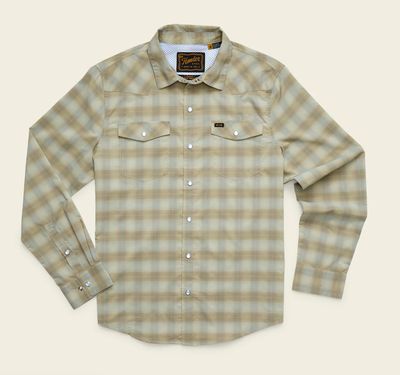 H Bar B Tech Long Sleeve Button Down - Kent Plaid - Fog Green
