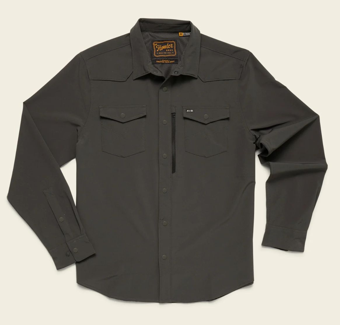 Emerger Tech Long Sleeve Button Down - Antique Black