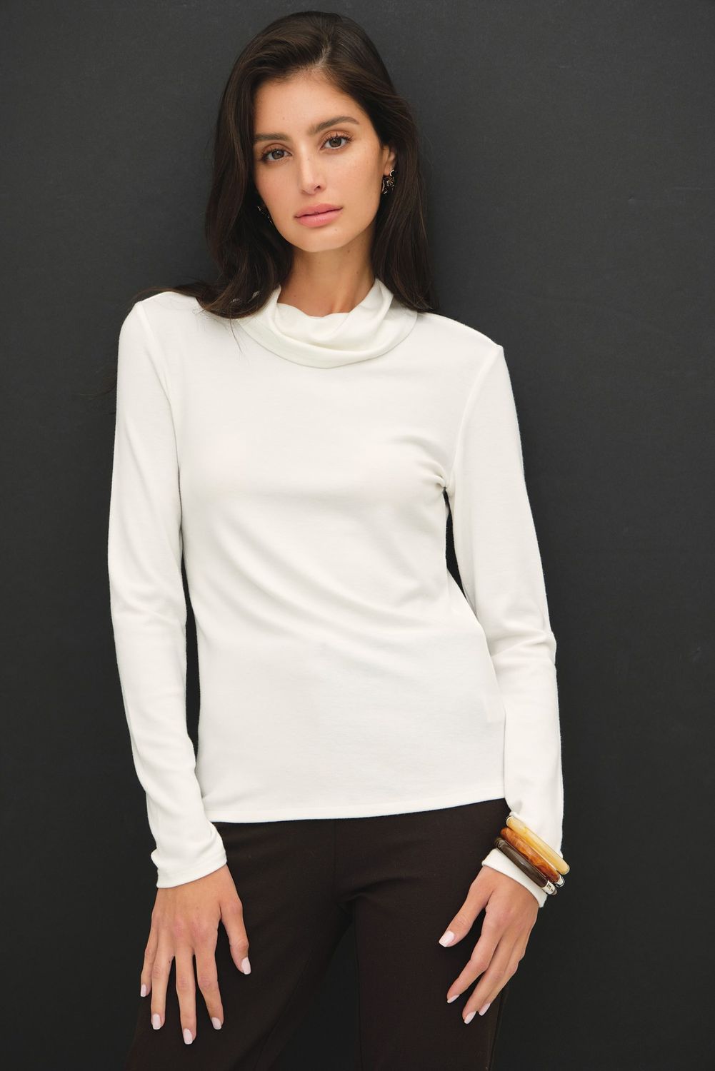 Already Essential Turtleneck Long Sleeve Tee - Ivory