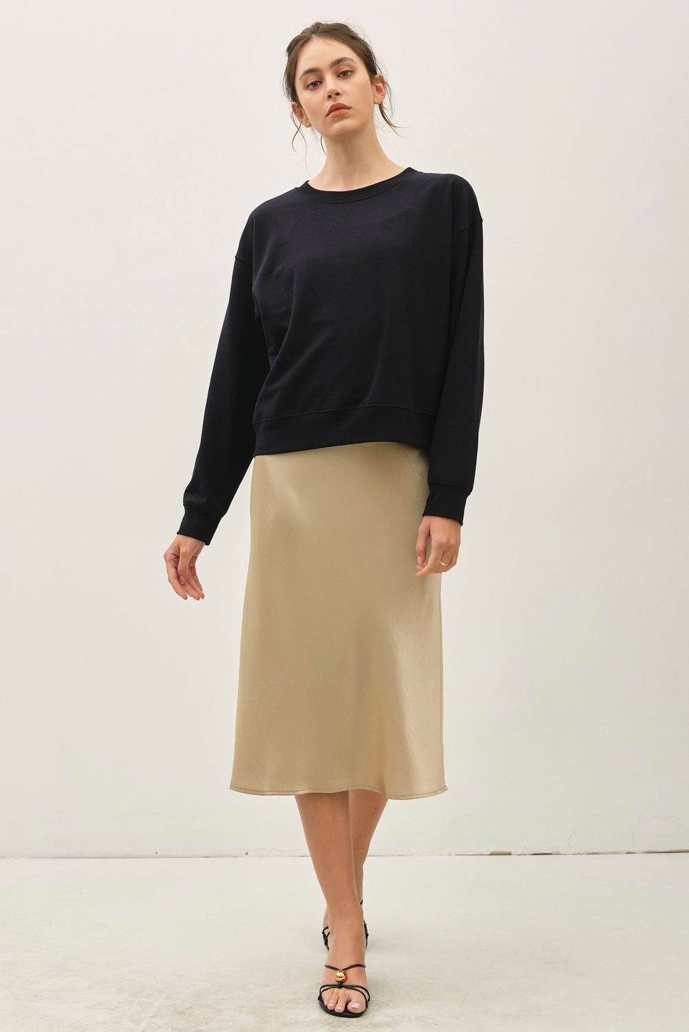 Brushed Terry Sweatshirt - Black