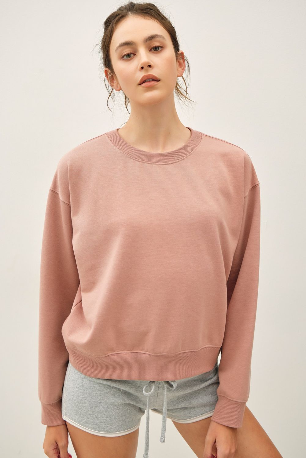 Brushed Terry Sweatshirt - Mauve