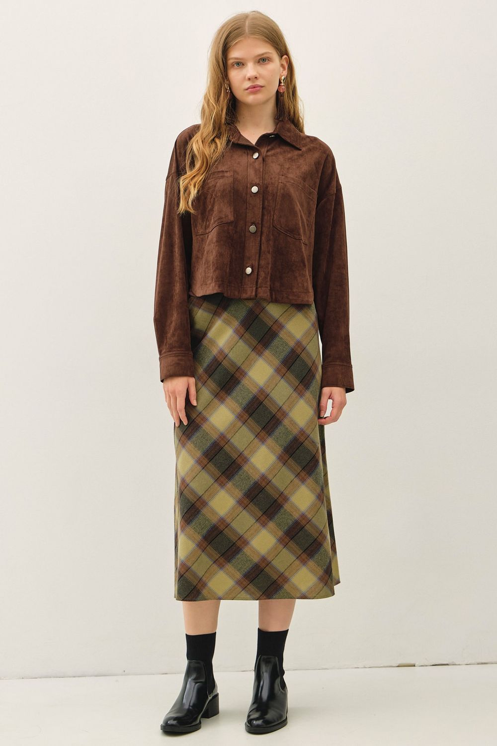 Shelia Suede Shacket - Chocolate